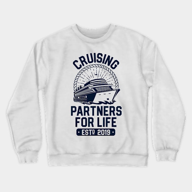 Cruising Partners for Life 2019 2nd Anniversary Cruise Crewneck Sweatshirt by 14thFloorApparel